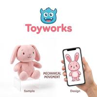 Peluche Lapin Rose Personnalisable à Oreilles Longues et Souples, Mouvement Mécanique Interactif, Jouet Mascotte de Pâques Personnalisé
