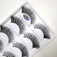 5 paires de faux cils synthétiques Premium en fibre de coton noir 5d naturel épais vison H02