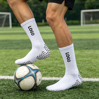 Chaussettes de sport unisexes en coton tricotées mi-mollet antidérapantes de haute qualité, fabriquées sur mesure par le fabricant, pour la course et le football, OEM