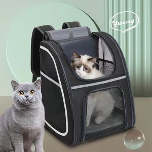 <b>Cat</b> <b>Backpack</b> Portable Breathable Oxford Cloth Mesh <b>Carrier</b> For <b>Cats</b> Small Pets Travel 5kg Capacity Gray - Product Image 3