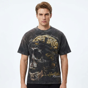 T-shirt Homme Distressed Coupe Ample Col Rond Effet Délavé Acide et Vieilli Personnalisé – Nouvelle Collection Très Demandée - Product Image 1