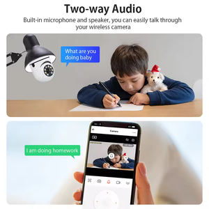 Indoor Bulb Camera Full Color Nachtzicht Geheugenkaart Bewegingsdetectie Automatische menselijke tracking Zoom Pan-Tilt Beveiligingsmonitor - Product Image 4