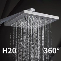 Système de douche thermostatique moderne doré à LED avec corps en acier, trois modes de pulvérisation, quatre fonctions et affichage de la température