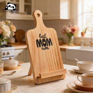 Support de <span class=keywords><strong>livre</strong></span> de recettes en bois massif gravé pour maman, cadeau d'anniversaire, idéal pour la <span class=keywords><strong>cuisine</strong></span> - Product Image 1