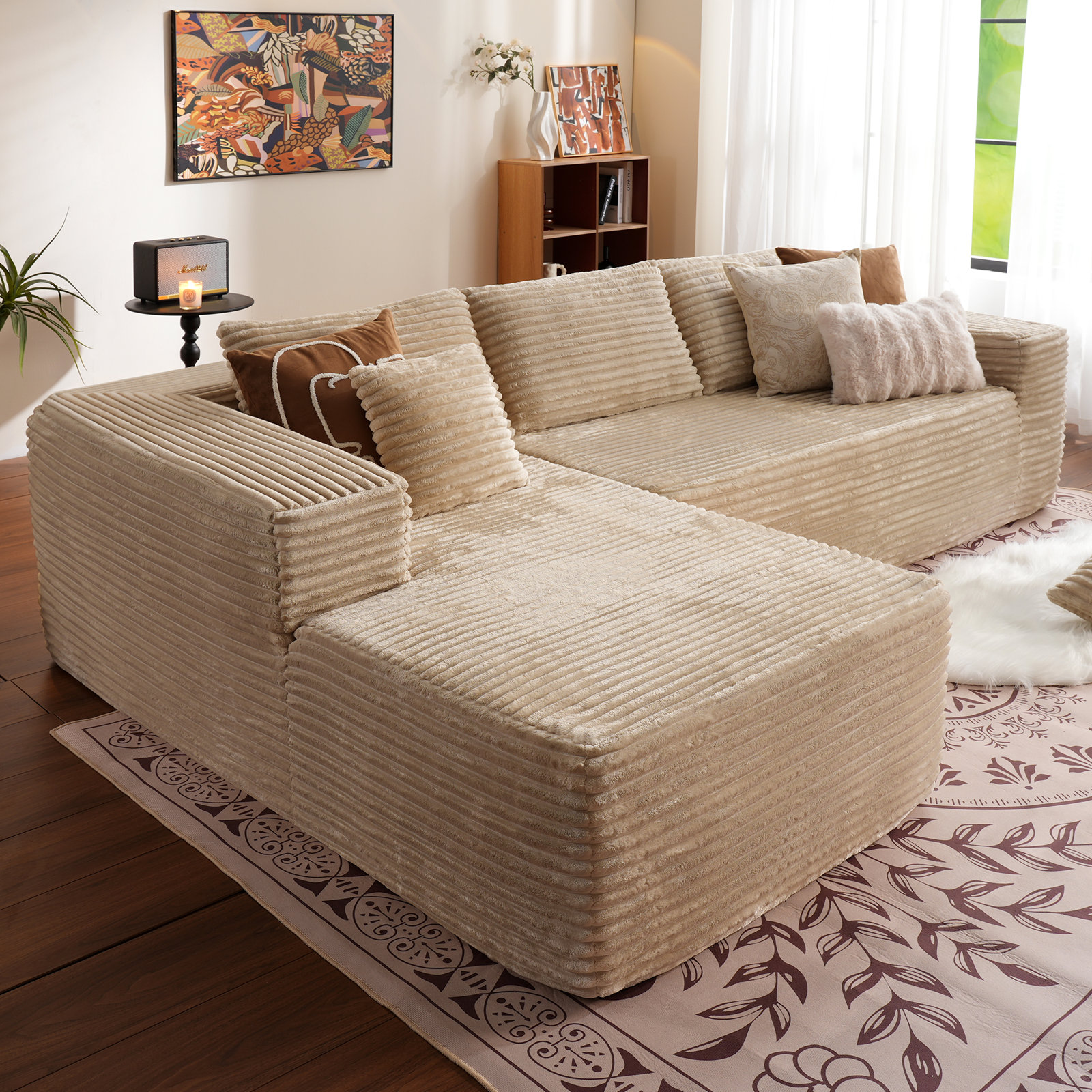 Velluto a coste Beige Plus