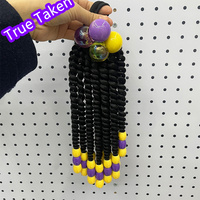 Queue de cheval torsadée géante colorée pour enfants avec élastique de 6 à 8 pouces et grosses boules de 30 mm pour filles - Vente en gros