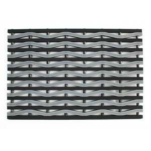 Tappeto in alluminio tubolare con profilo in gomma ondulata nera (REF. 10021-OND) - Product Image 3
