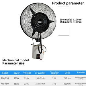Ventilateur oscillant mural industriel en métal de 20/26/30 pouces à commande mécanique pour extérieur, maison, garage, montage sur surface - Product Image 3