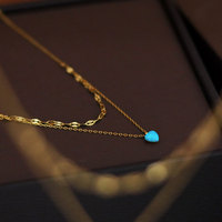 Заводской Новый дизайн Оптовая продажа матовый PVD 18K позолоченный из нержавеющей стали Опал в виде капли воды ожерелье универсальное для женщин