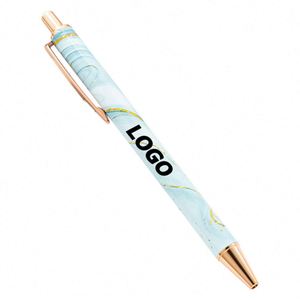 Stylos à bille rétractables personnalisables - Design métallique élégant avec impressions par transfert thermique pour cadeaux promotionnels - Product Image 1