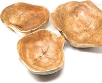 Bol artisanal en bois naturel fait à la main moyen jetable pour service de salade de fruits et stockage bol en bois