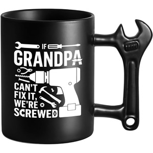 Taza de Café de Cerámica con Diseño de Llave Inglesa, Apta para Microondas y Lavavajillas, Diseño de Dibujos Animados, Regalo Perfecto para Abuelos, Día del Padre - Product Image 1