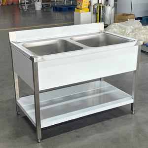 Évier de cuisine en acier inoxydable de conception européenne avec pieds réglables, revêtement de qualité alimentaire, finition polie, usage commercial <span class=keywords><strong>Horeca</strong></span> - Product Image 6