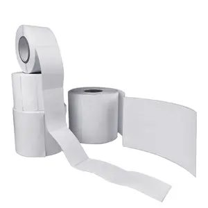 OEM white blank thermal sticker labels roll self adhesive label custom white empty printer thermal label paper