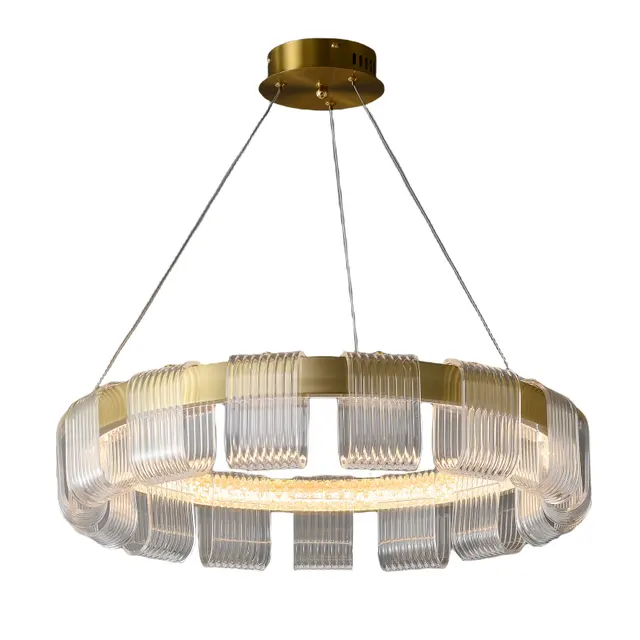 Minimalist Circle Ceiling Chandelier Lamp Creative Simple Modern 40 60 80 100cm Round Shape Crystal Hanging Pendant Light