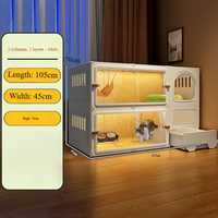 Grande villa pour chat à double étage en ABS avec un grand espace de vie intérieur