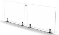 Clôture de piscine en verre sans cadre Condibe, balustrades satinées brossées, système à embouts