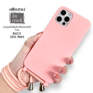 Funda de Silicona para Teléfono Móvil con Correa de Cuello y Cordón Cruzado con Diseño de Oso Lindo 2024 para iPhone 15 14 13 12 - Product Image 6