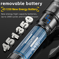 Lampe torche tactique à laser blanc zoomable avec support de transport, ultra-lumineuse, rechargeable, pour l'extérieur, avec une autonomie de batterie extra-longue