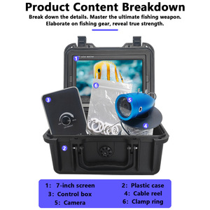 Underwater Fishing <b>Camera</b> 7 Inch HD Color Monitor 15M Cable Portable Fish Finder With Led Light For Deep Water Use - Product Image 4