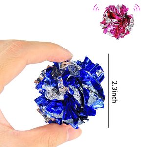 Palline colorate per gatti masticare e inseguire <span class=keywords><strong>Cat</strong></span> Mylar Crinkle Balls leggere per gatti da interno <span class=keywords><strong>toy</strong></span> Crinkle Balls - Product Image 3
