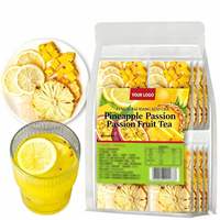 Boisson Naturelle Saine Marque Blanche Saveur Tropicale Mélangée Ananas Fruit de la Passion Citron Thé Infusé pour l'Hydratation Quotidienne et le Bien-être
