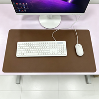 Tapis de souris personnalisable double face en cuir PU, base en caoutchouc antidérapante, imperméable, anti-rayures, facile à nettoyer pour la maison, le bureau et l'ordinateur portable