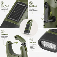 Lampe de poche d'urgence LED à manivelle solaire, 40mAh, 0.5W, porte-clés multifonctionnel pour la randonnée et le camping