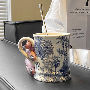 Lelyi <span class=keywords><strong>Tasse</strong></span> en céramique <span class=keywords><strong>anglaise</strong></span> rétro simple pour bureau à domicile <span class=keywords><strong>Tasse</strong></span> à café haute esthétique - Product Image 4