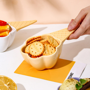 Ciotola di farina d'avena semplice ciotola di fiori per la <span class=keywords><strong>colazione</strong></span> in ceramica ciotola di gelato per la casa - Product Image 4