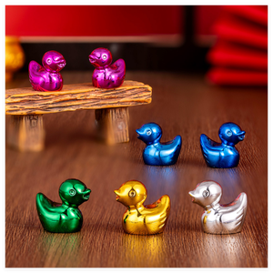 Adornos de Jardín de Hadas en Miniatura de Pato Navideño de Dibujos Animados, Chapados en Oro y Resina, Figuras de Animales Pequeños para Niños - Product Image 4