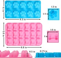 Moules en silicone en forme de patte de chien et d'os pour la cuisson, le chocolat, les bonbons, la gelée, les friandises pour chiens, les glaçons, sans BPA