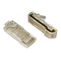 Connecteur modulaire mâle Coorle RJ45 8P8C à huit cœurs, type AB B, plaqué or, pour raccordement, L=33mm