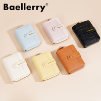 Billetera Cuero untuk Mujer Dama wanita Carteras lipat dua pemegang kartu kecil kulit Pu buaya RFID dompet Pemblokiran untuk wanita