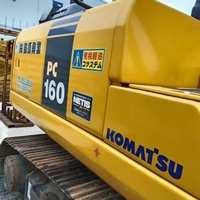 En stock : Excavatrice Komatsu PC160 d'occasion, haute performance pour travaux de rénovation de chantier