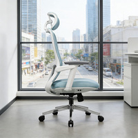 Fauteuil de bureau ergonomique en gros avec base chromée, support lombaire en mousse à mémoire de forme, hauteur réglable et dossier en maille pivotant