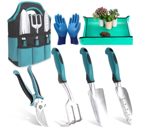 Juego de herramientas de jardín, paquete de 8 herramientas de jardín de alta resistencia con empuñadura de goma antideslizante con bolsa de jardín grande para herramientas para regalo de Madre Padre - Product Image 5
