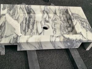 Top per Mobile Bagno in Marmo Bianco Arabescato YUANDA, Doppio Lavabo, Lucido o Levigato, 20mm 30mm, Dimensioni Personalizzabili, Fornitore per Progetti Alberghieri - Product Image 5