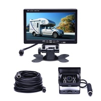 Monitor de Visión Trasera de 7 Pulgadas y 1024*600 de Fábrica, Conector de Aviación, 2 Entradas de Video de 4 Pines, Grabador, Monitor para Automóvil, Camión, Autobús, Camioneta, 12-24V