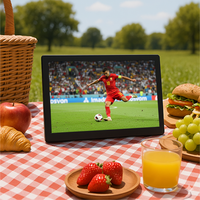Mini TV LED Portátil de 15.4 Pulgadas, Smart TV Android con Pantalla HD 16:9, 300cd/m², Sintonizador Multisistema para Entusiastas de Partidos de Fútbol
