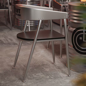 Set di Arredamento per Caffetteria Commerciale con Opzione Logo Personalizzato, Tavolo e Sedie da Pranzo Argento per Uso in Negozi di Marca - Product Image 5