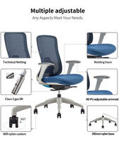 Chaise de bureau SITSTAR, dossier moyen, support lombaire réglable, chaise de bureau ergonomique en maille pour le personnel, chaise de bureau pour projets ODM