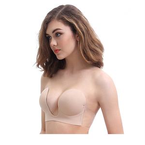 Reggiseno Invisibile Push-up a V Profonda in Silicone, Sollevamento del Seno Sexy Senza Spalline per Donne, Disponibile in Nero/<span class=keywords><strong>Nude</strong></span>, Taglie A-D - Product Image 4