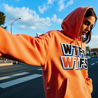 Sudadera Corta de Moda para Mujer, Estilo Urbano, Algodón Grueso, Impresión Personalizada, Sudadera con Capucha Corta para Chicas