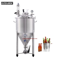 Fermenteur sous pression Guten Fermenteur conique en acier inoxydable 55L avec serpentin de refroidissement Bière Fermentador Home Brew Cuve de fermentation