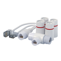 Adaptador PoE 2 en 1 Plug-and-Play con Salida de 12V CC y Divisor Ethernet de 100Mbps para Cámaras IP sin PoE y Dispositivos de Seguridad CCTV