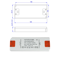 Driver LED à tension constante pour éclairage intérieur, design ultra fin, 110V 240V 100W 8.33A/12VDC 4.16A/24VDC IP20, avec certifications CE SAA ETL UKCA