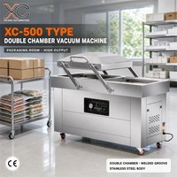 Machine d'emballage sous vide à double chambre XICANG, soudeuse à rainure, double pompe 20L, scellage 550mm, cycles rapides pour usine de viande et de charcuterie