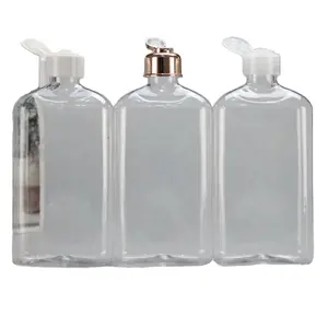 Embalagem plástica de garrafa para pet 500ml, embalagem quadrada de plástico para animais de estimação, 0.5l, shampoo, gel de banho, garrafa de loção, desinfetante de mão