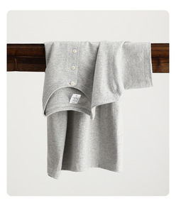 Camiseta de Algodón de 250g, Estilo Vintage, Cuello Henley, Holgada y Gruesa, para Hombre y Mujer, Manga Corta - Product Image 5